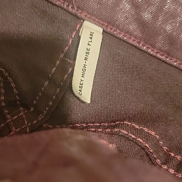 rag & bone Casey High Rise Flare Coated Denim Jeans Maroon Color Sz 29 - Picture 11 of 14